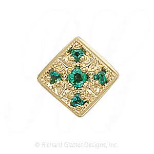 GS074 E - 14 Karat Gold Emerald Slide 